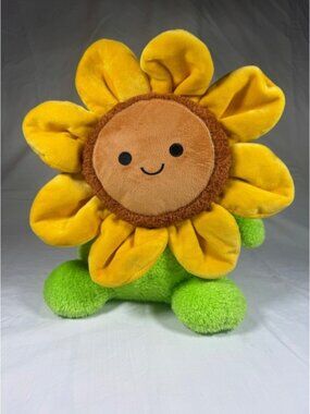 BumBumz Sunny the Sunflower 14.5 Inch GardenBumz Plush Stuffed Toy  Yellow Green